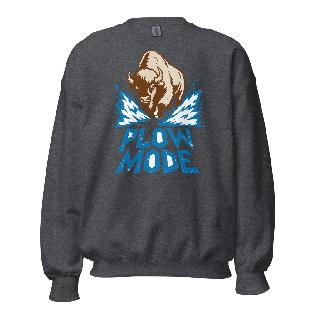 Snow Shovel Substitute Bison funny winter sweatshirt in Dark Grey Heather