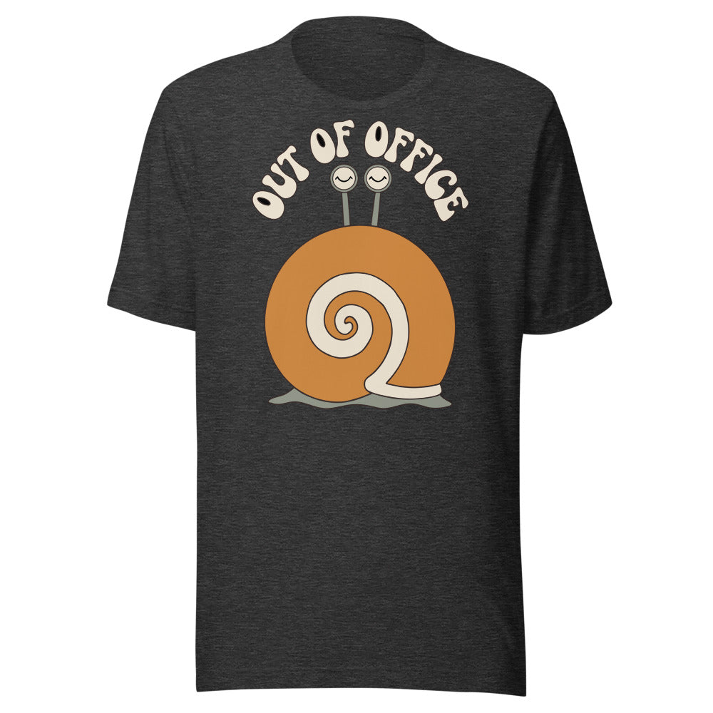 Out of Office Snail Shirt in Dark Grey Heather - front view