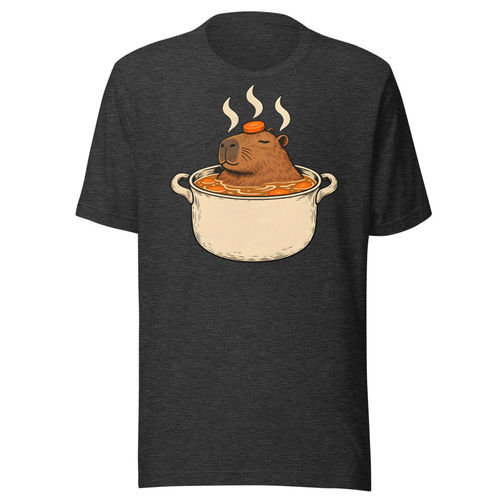 Soup Season Capybara Shirt (Art Only) in Dark Grey Heather - front view
