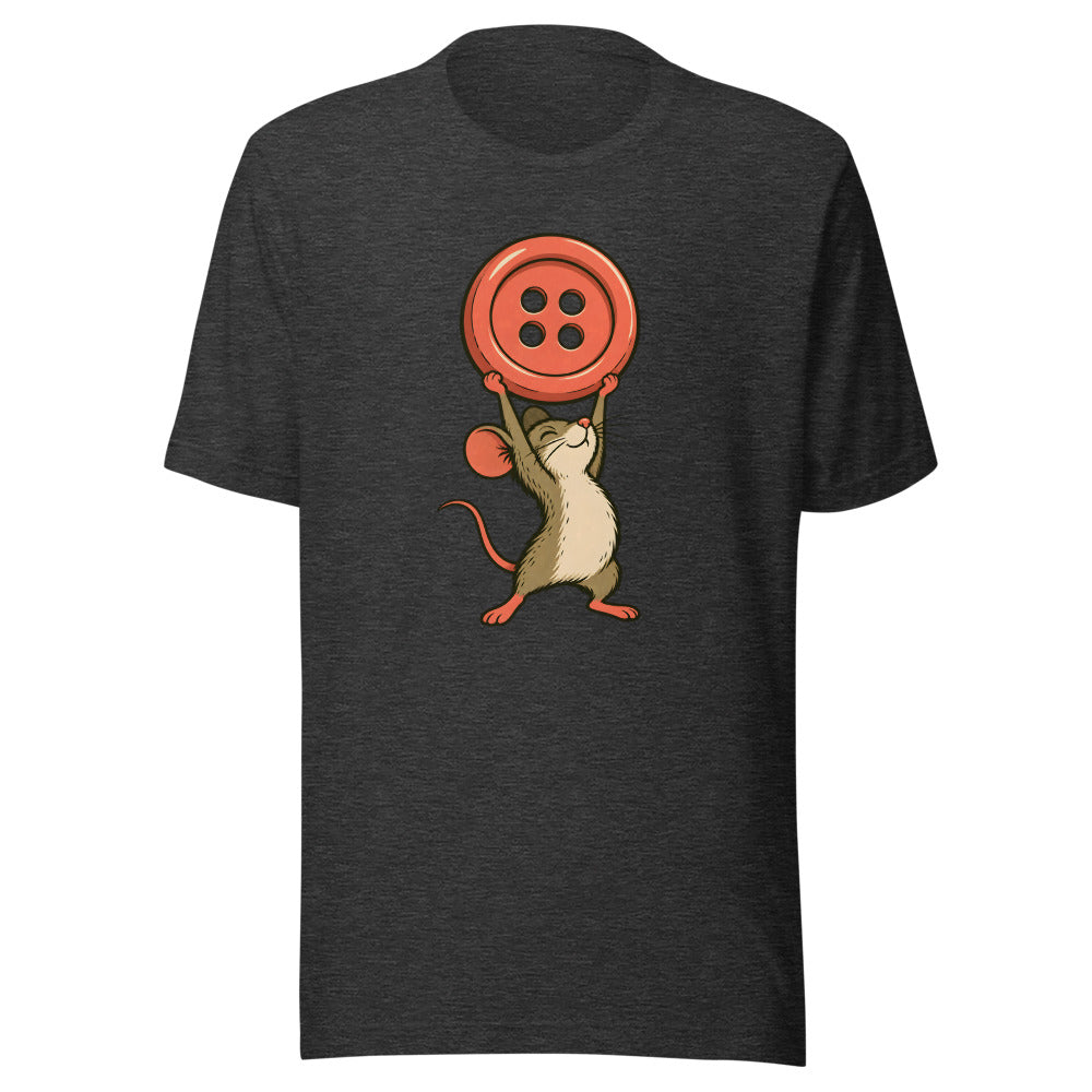 Tiny Victory Parade Mouse Shirt (Art Only) in Dark Grey Heather - front view