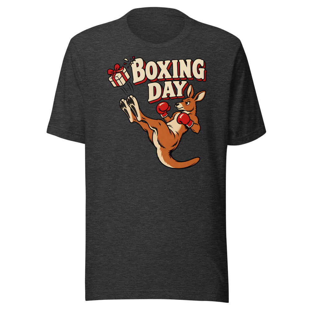 Boxing Day Kangaroo Shirt in Dark Grey Heather - front view