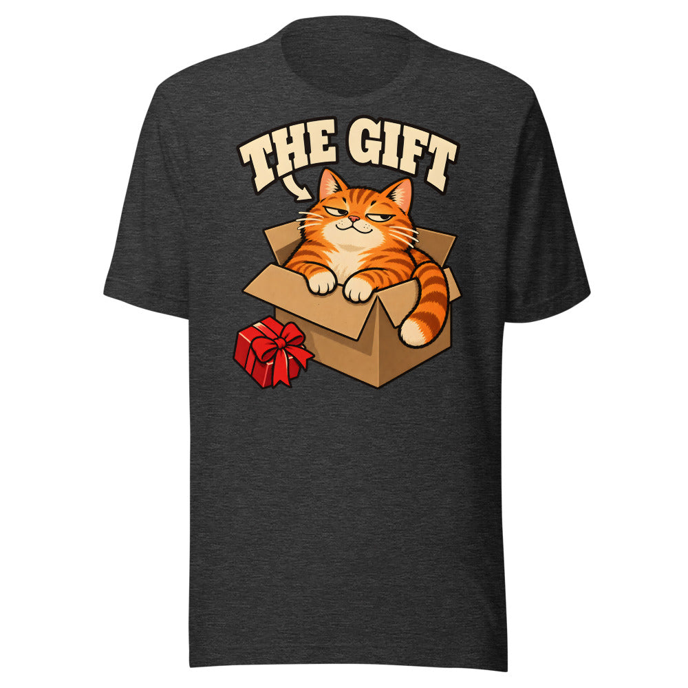 The Gift Cat Shirt in Dark Grey Heather - front view
