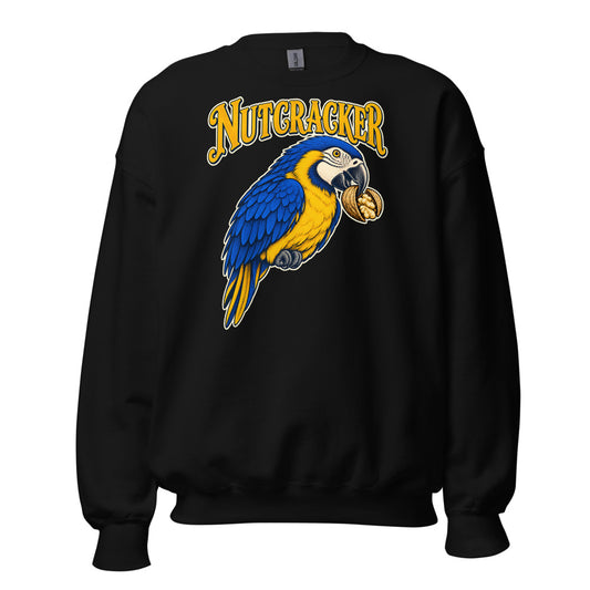 Nutcracker Macaw funny Christmas sweatshirt in Black