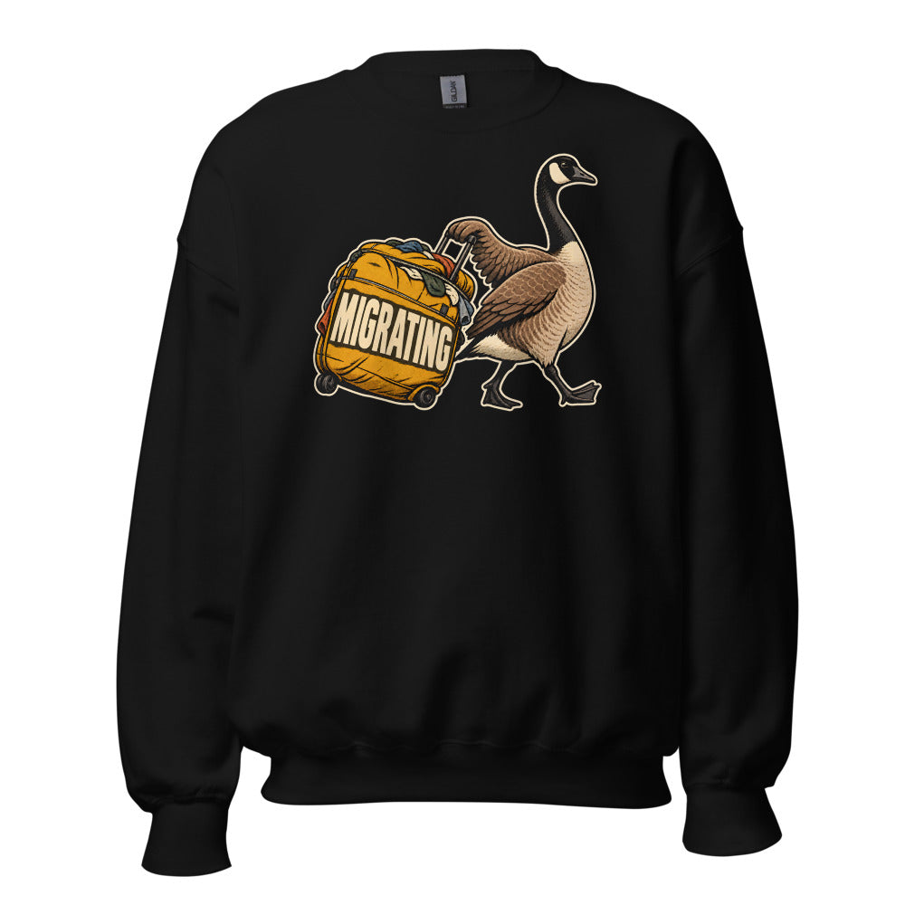 Migration Season Goose funny Thanksgiving sweatshirt in Black