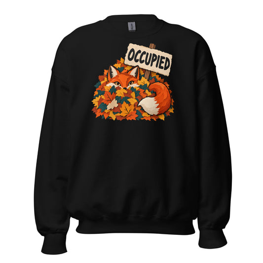 Leaf Pile Sublet Fox funny fall sweatshirt in Black