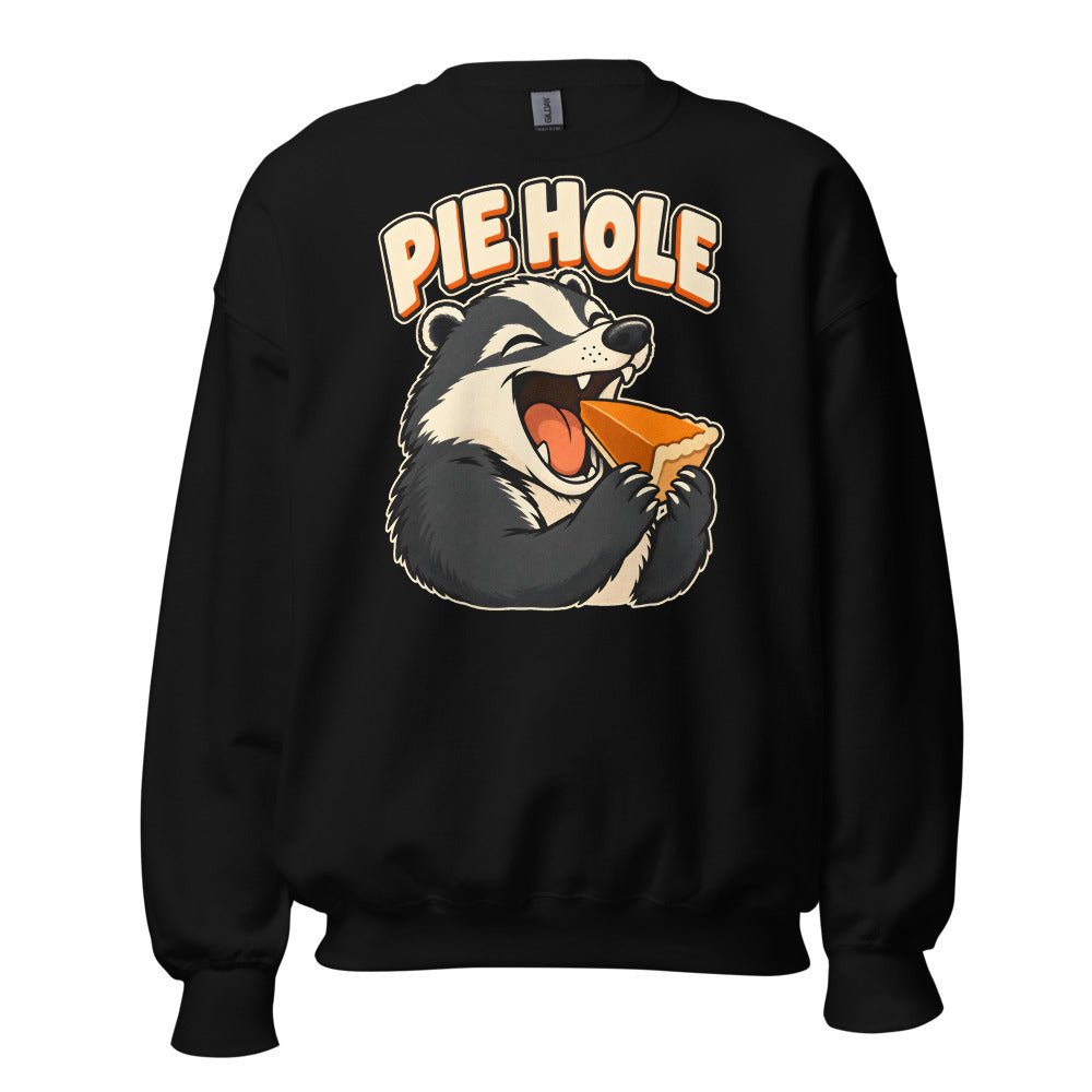 Pie Priority Badger funny Thanksgiving sweatshirt in Black