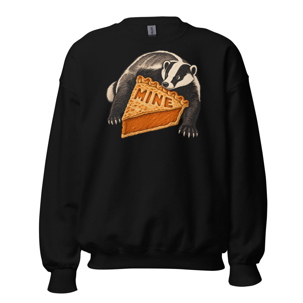 Pie Security Badger funny Thanksgiving sweatshirt in Black