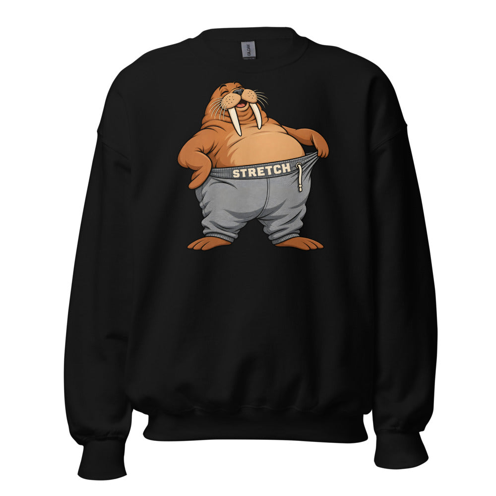 Stretch Pants Walrus funny Thanksgiving sweatshirt in Black