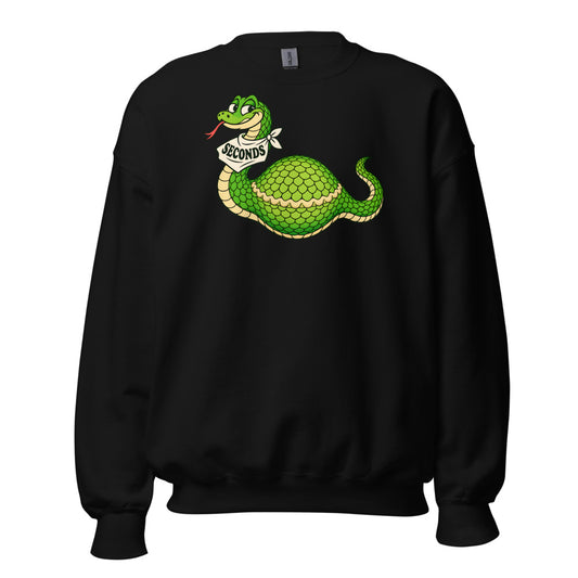 Seconds Snake funny Thanksgiving sweatshirt in Black