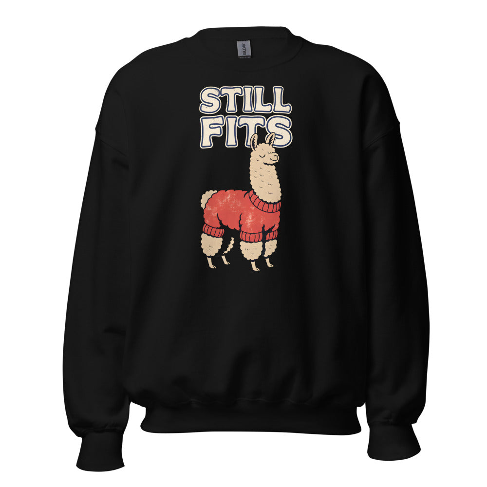 Still Fits Alpaca funny fall sweatshirt in Black