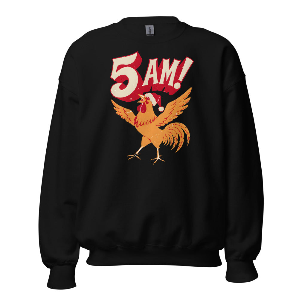 Christmas Alarm Rooster funny Christmas sweatshirt in Black