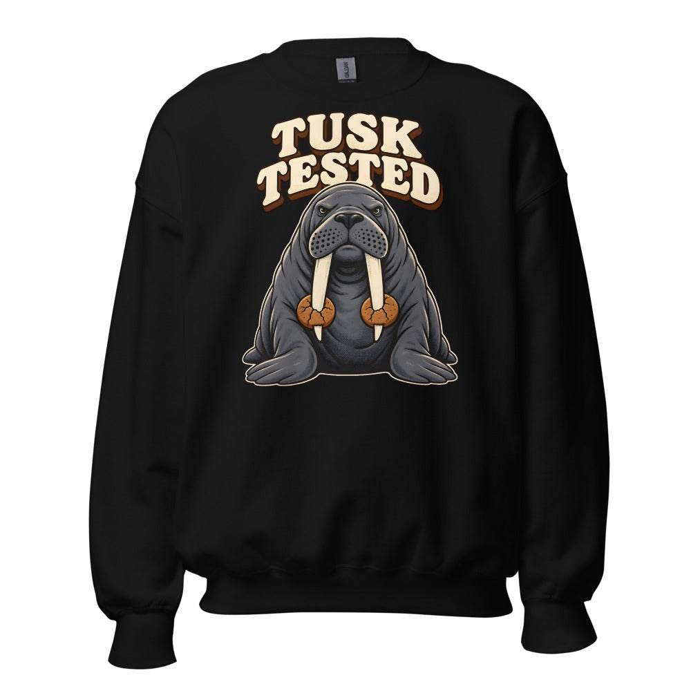 Cookie Quality Control Walrus funny Christmas sweatshirt in Black