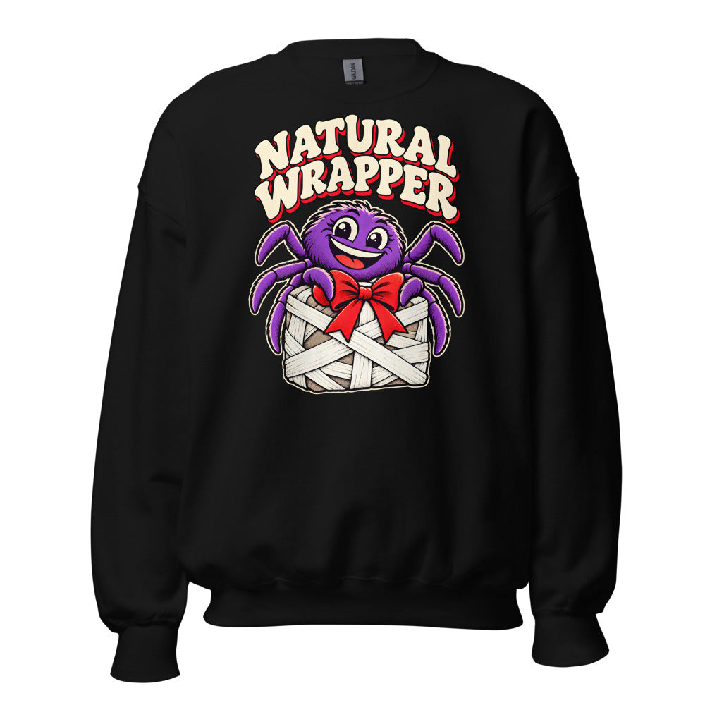 Gift Wrap Specialist Spider funny Christmas sweatshirt in Black