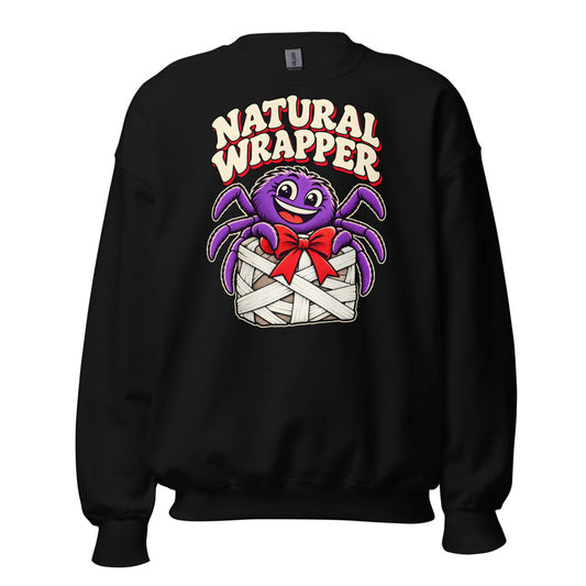 Gift Wrap Specialist Spider funny Christmas sweatshirt in Black