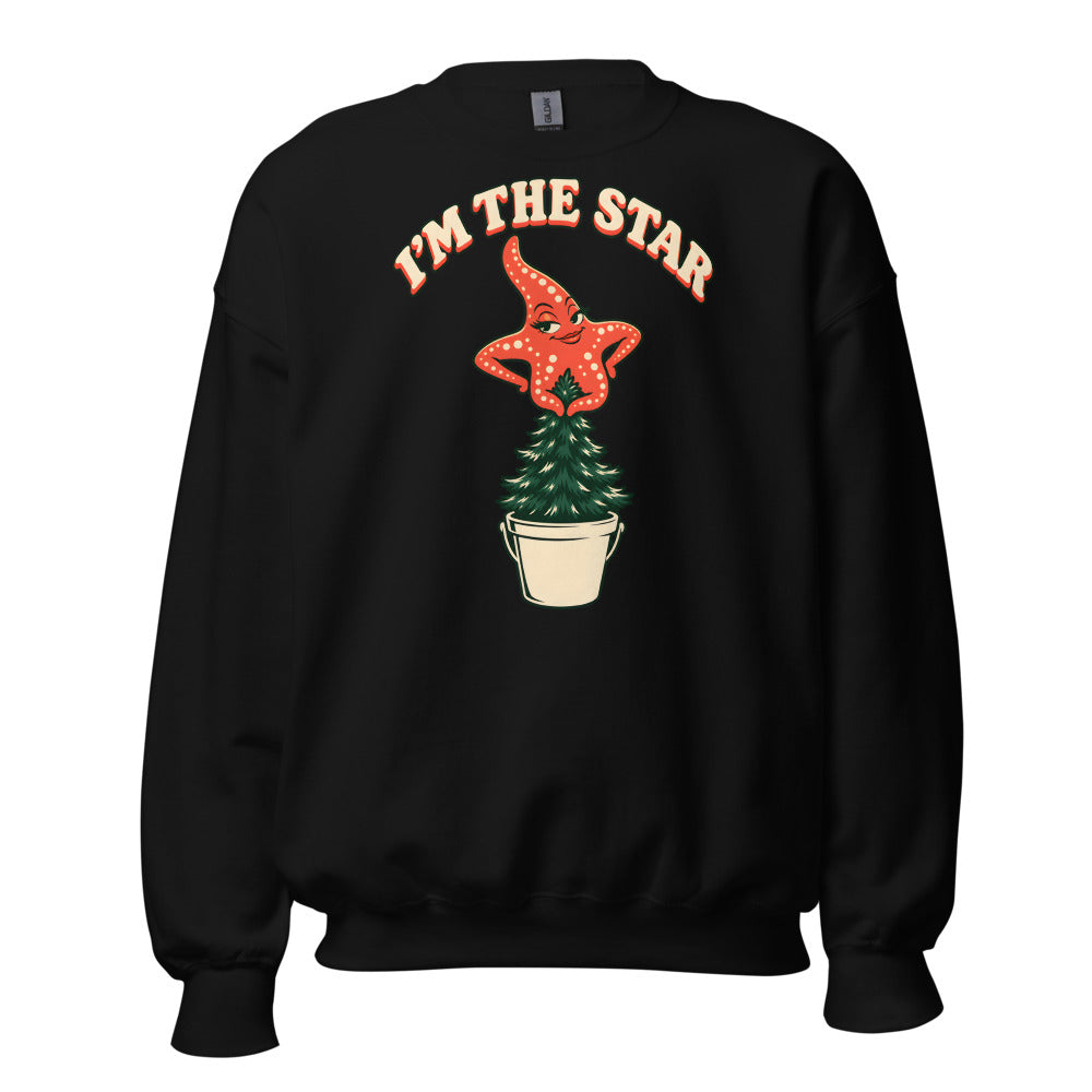 I'm The Star Starfish funny Christmas sweatshirt in Black