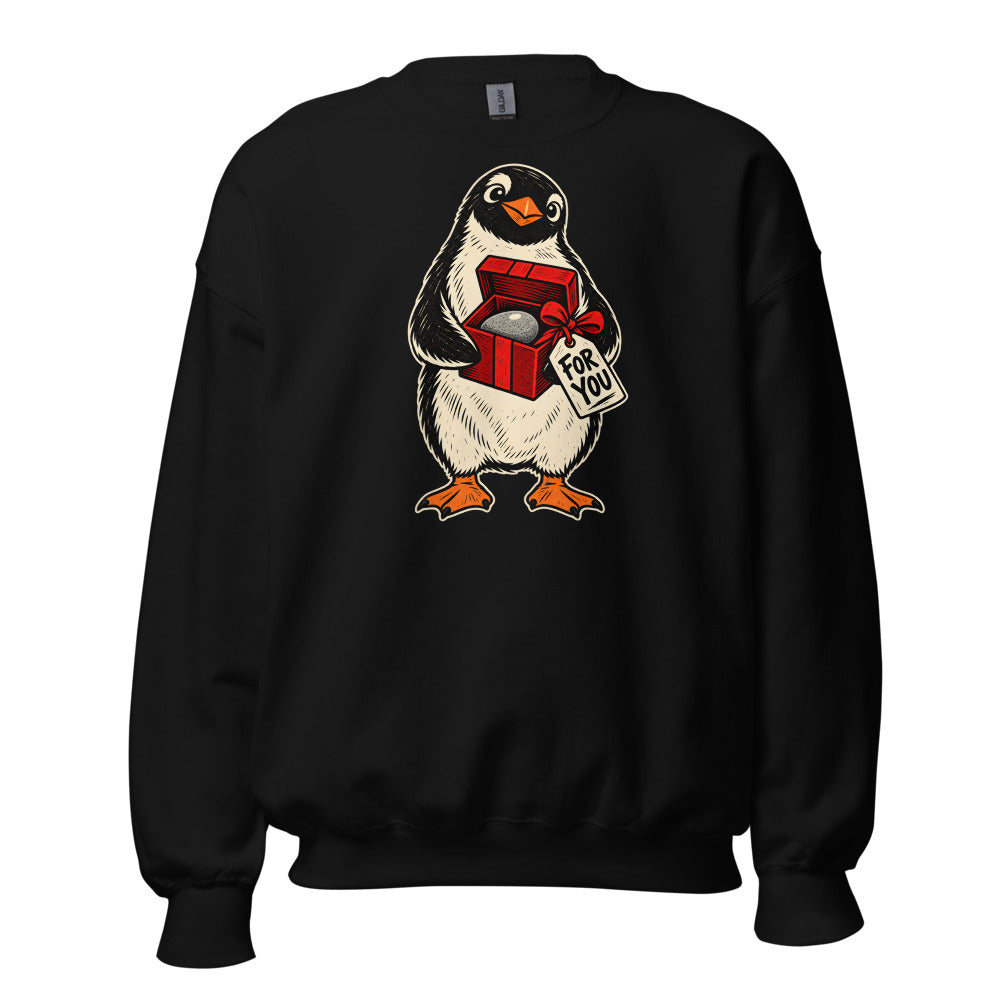 Perfect Pebble Penguin funny Christmas sweatshirt in Black