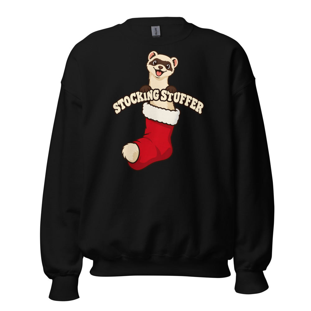 Stocking Stuffer Ferret funny Christmas sweatshirt in Black