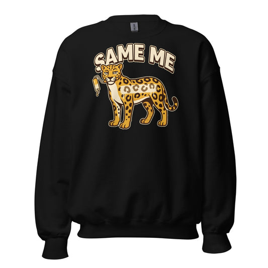 Same Spots Leopard funny New Year's sweatshirt in Black