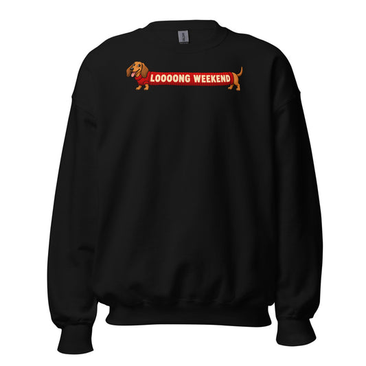 Long Weekend Dachshund funny New Year's sweatshirt in Black