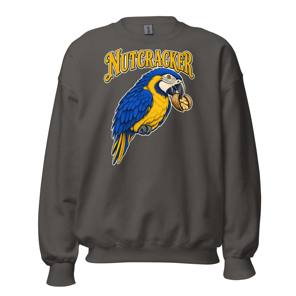 Nutcracker Macaw funny Christmas sweatshirt in Asphalt