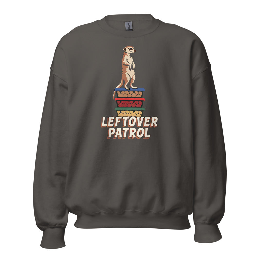 Leftover Patrol Meerkat funny Thanksgiving sweatshirt in Asphalt