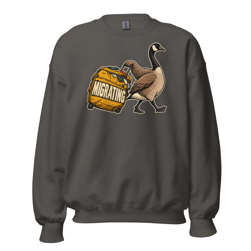 Migration Season Goose funny Thanksgiving sweatshirt in Asphalt