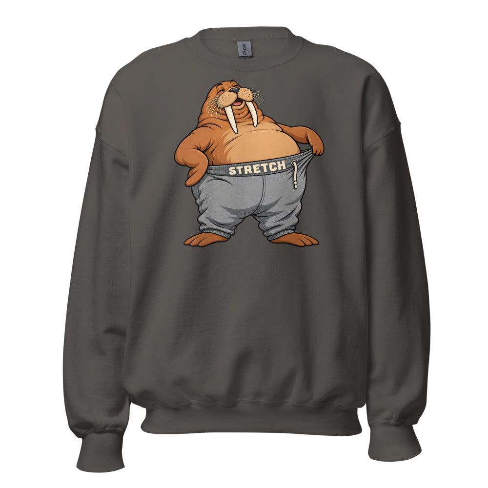 Stretch Pants Walrus funny Thanksgiving sweatshirt in Asphalt
