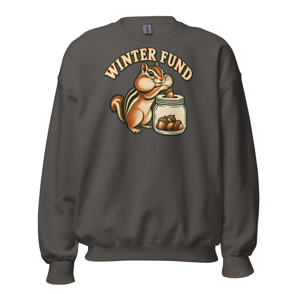 Acorn Budget Chipmunk funny fall sweatshirt in Asphalt