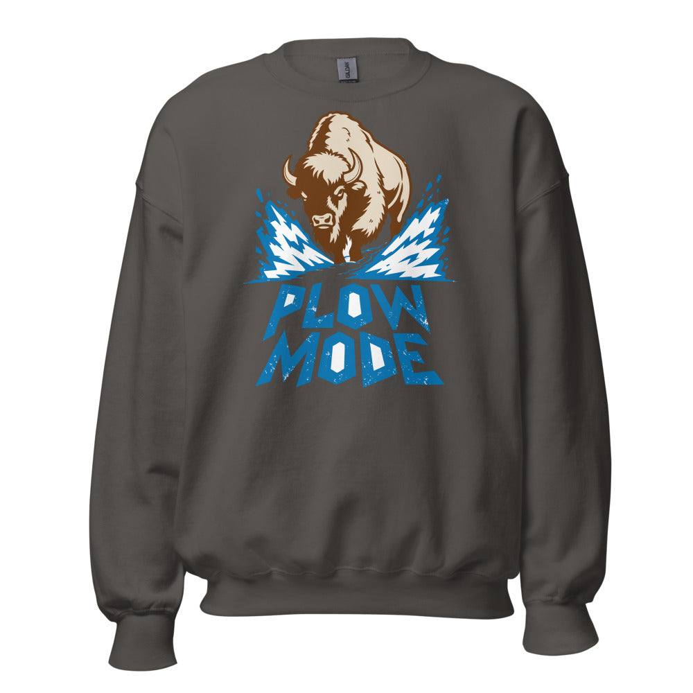 Snow Shovel Substitute Bison funny winter sweatshirt in Asphalt