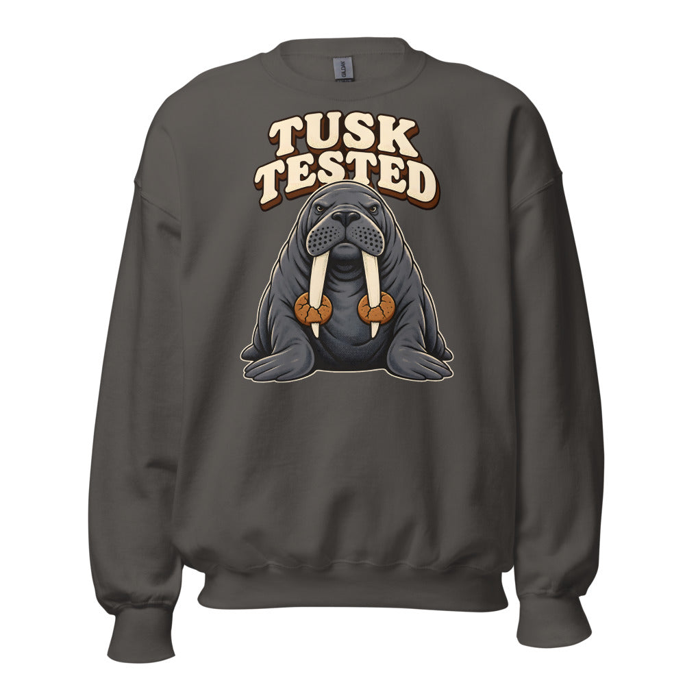 Cookie Quality Control Walrus funny Christmas sweatshirt in Asphalt