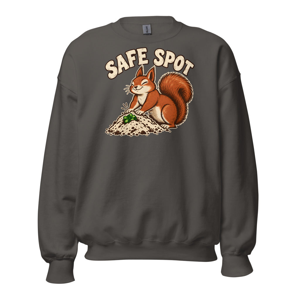 Gift Stash Squirrel funny Christmas sweatshirt in Asphalt