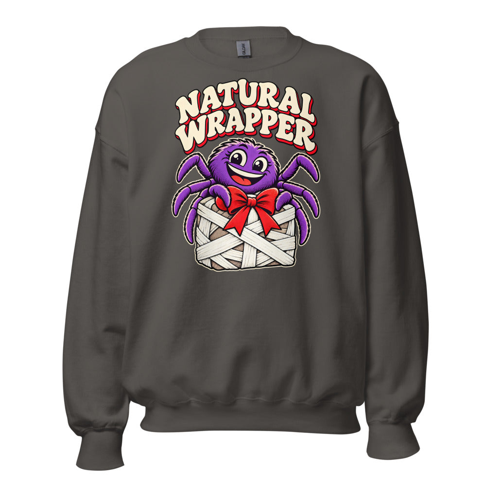 Gift Wrap Specialist Spider funny Christmas sweatshirt in Asphalt
