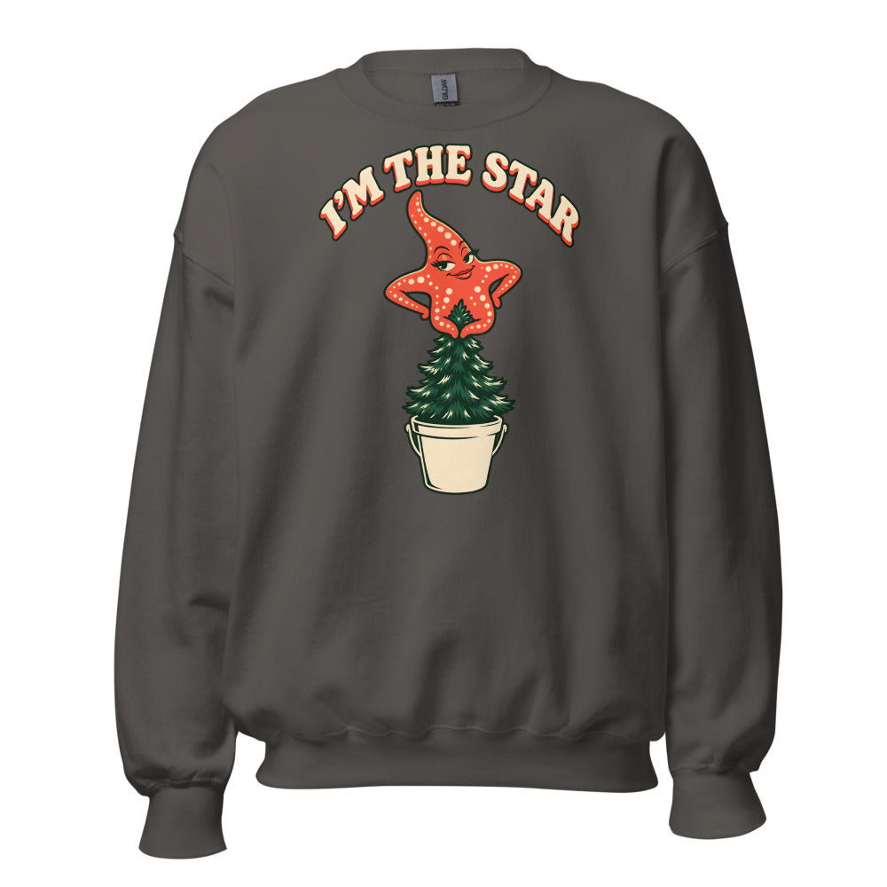 I'm The Star Starfish funny Christmas sweatshirt in Asphalt