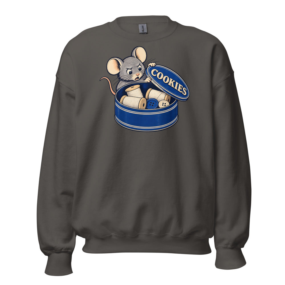 Not Cookies Mouse funny Christmas sweatshirt in Asphalt