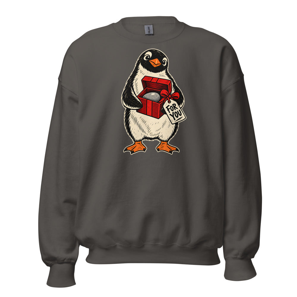 Perfect Pebble Penguin funny Christmas sweatshirt in Asphalt