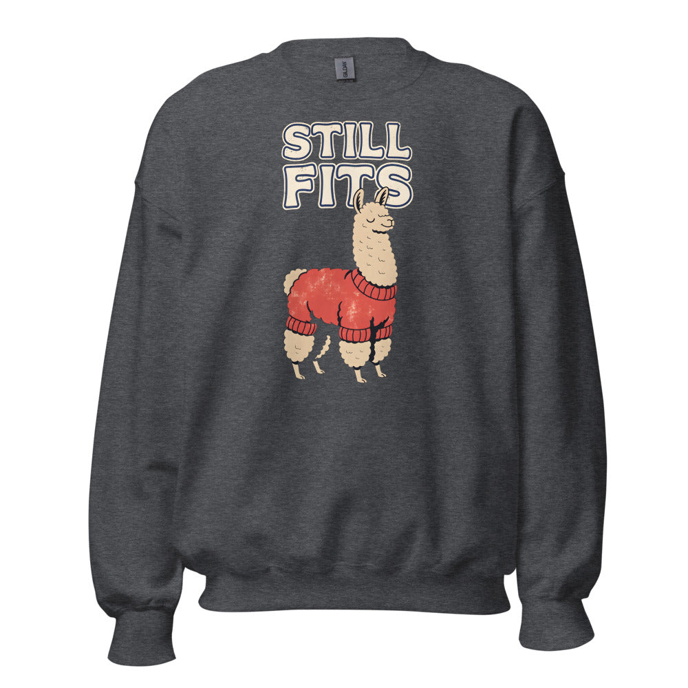Still Fits Alpaca funny fall sweatshirt in Dark Grey Heather
