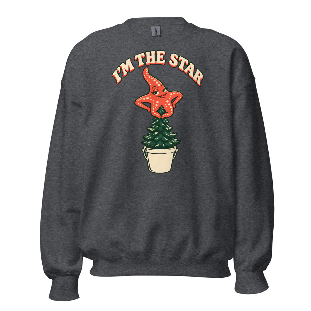 I'm The Star Starfish funny Christmas sweatshirt in Dark Grey Heather