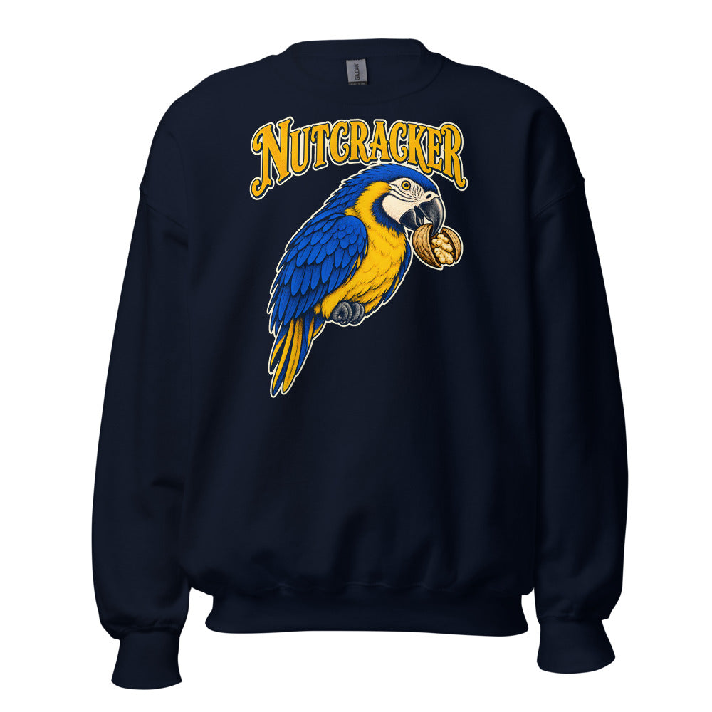 Nutcracker Macaw funny Christmas sweatshirt in Navy