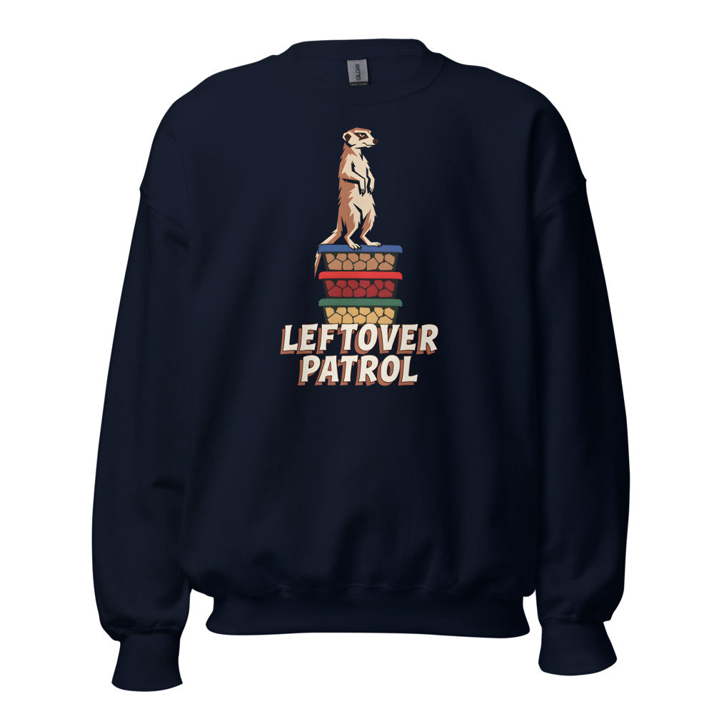 Leftover Patrol Meerkat funny Thanksgiving sweatshirt in Navy