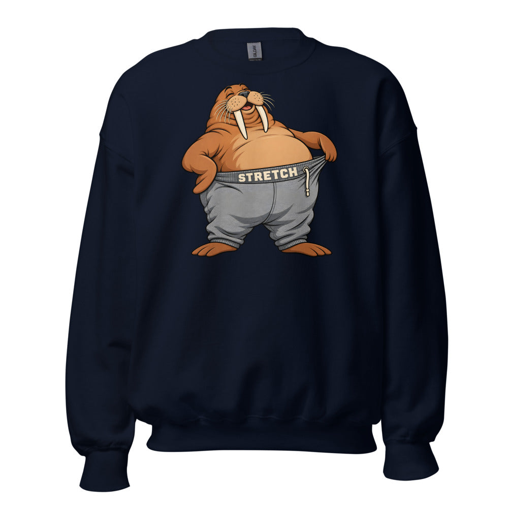 Stretch Pants Walrus funny Thanksgiving sweatshirt in Navy