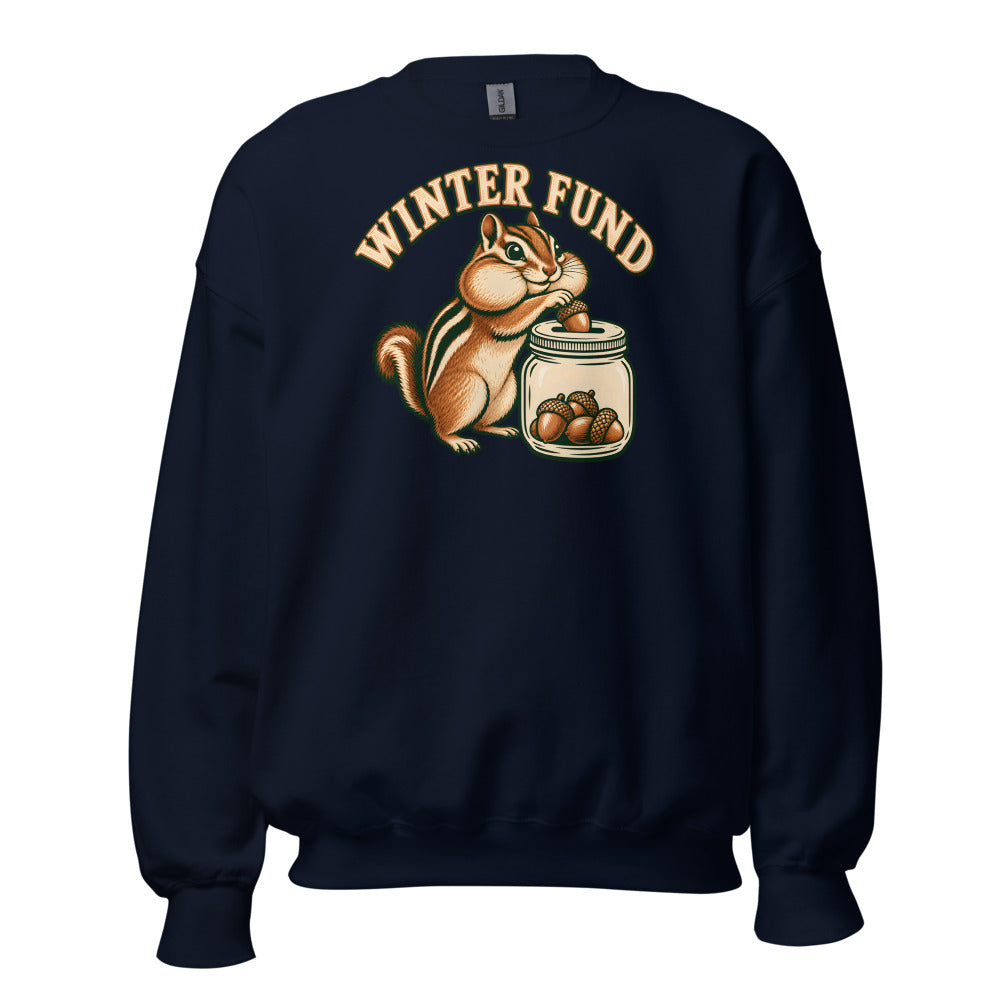 Acorn Budget Chipmunk funny fall sweatshirt in Navy
