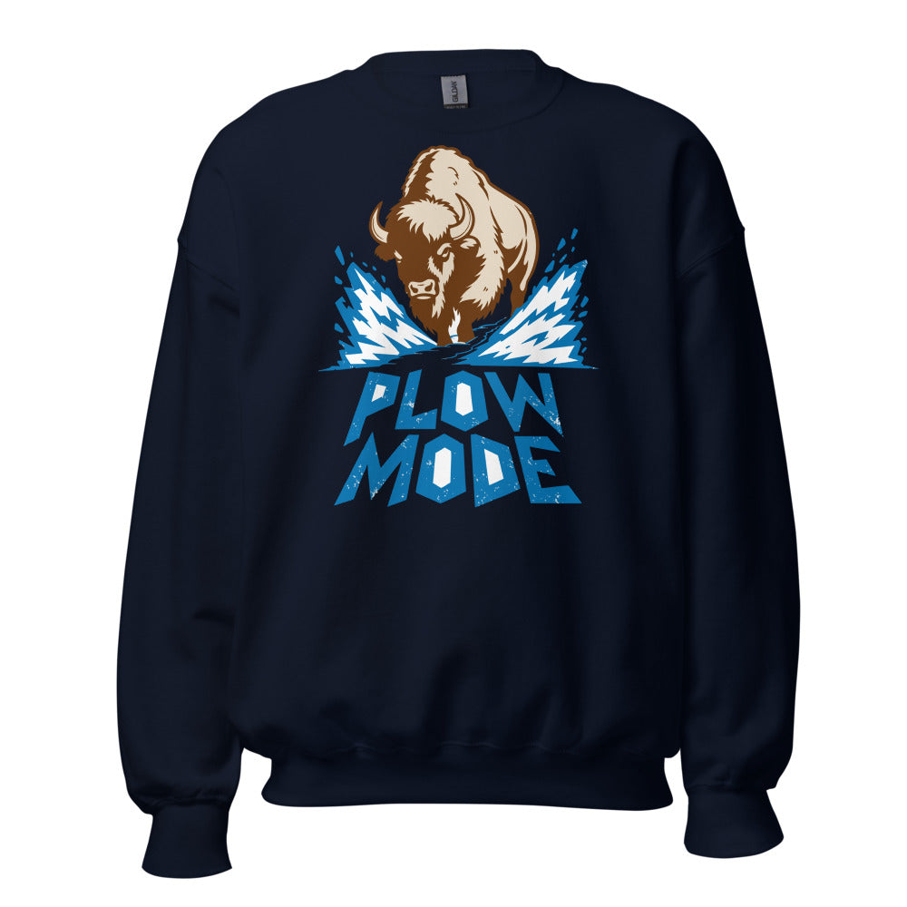 Snow Shovel Substitute Bison funny winter sweatshirt in Navy