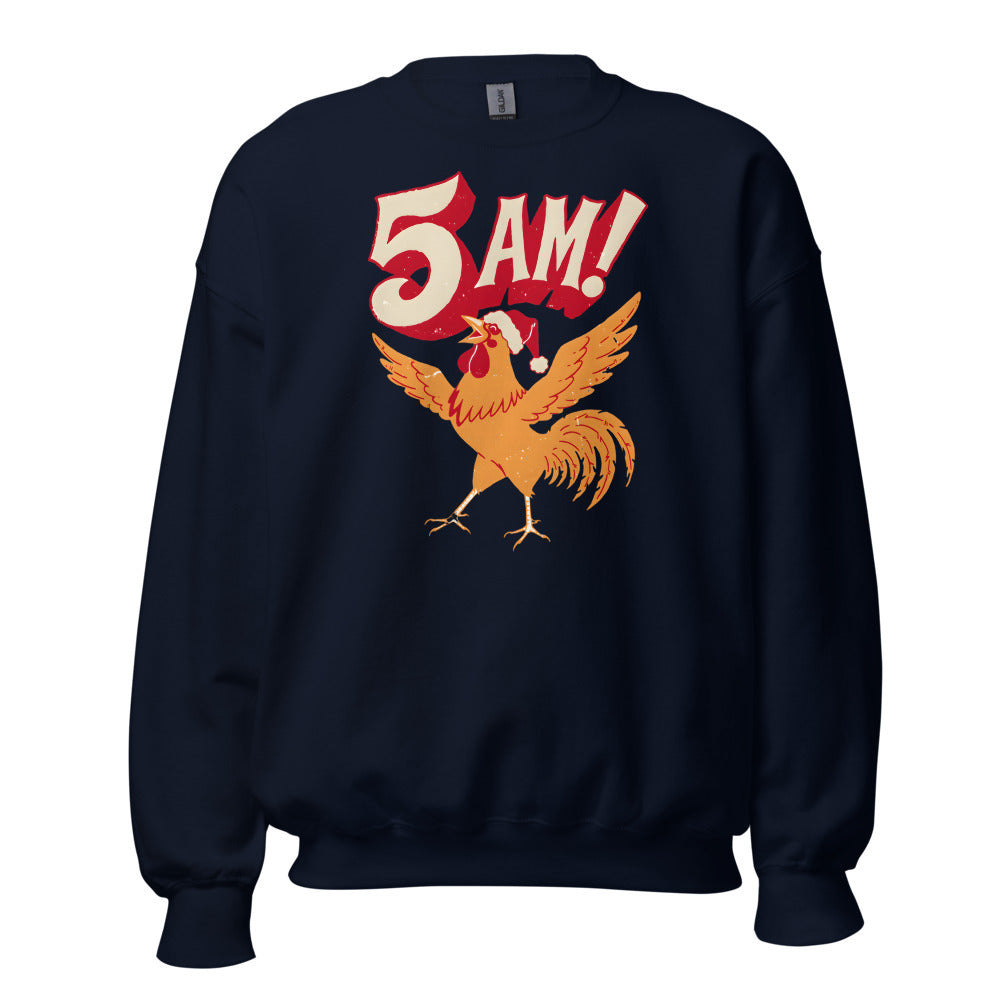 Christmas Alarm Rooster funny Christmas sweatshirt in Navy