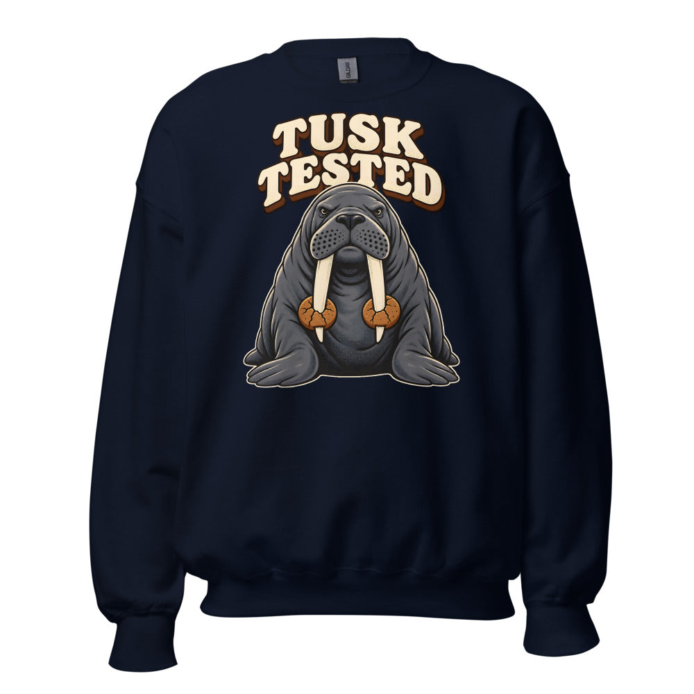 Cookie Quality Control Walrus funny Christmas sweatshirt in Navy