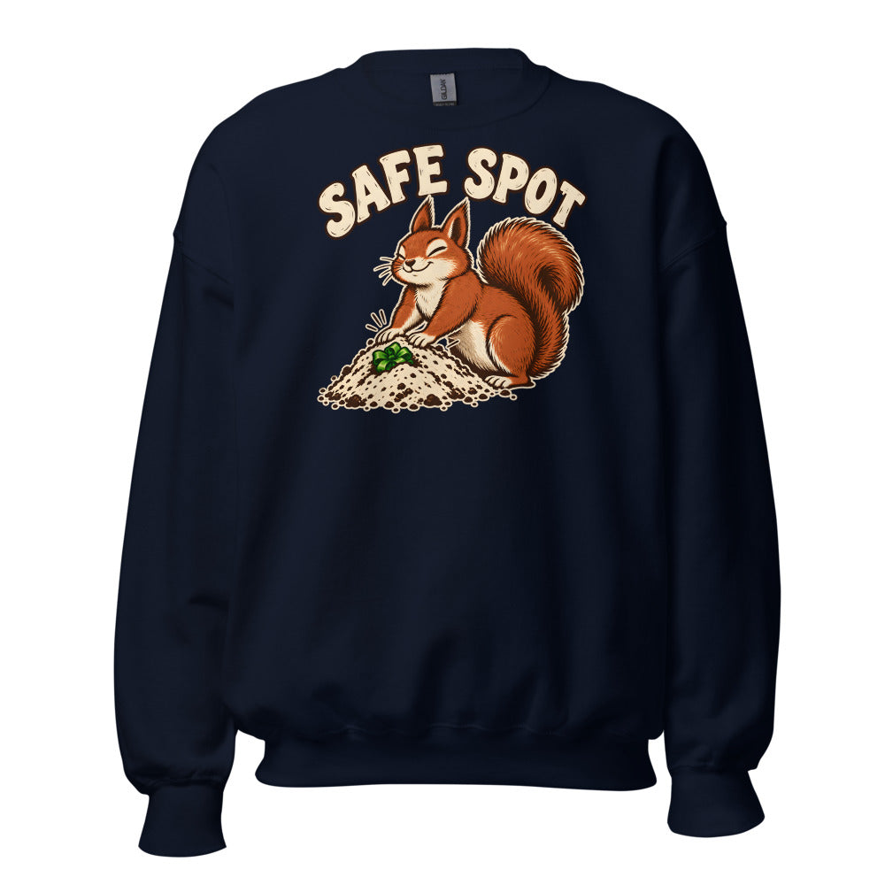 Gift Stash Squirrel funny Christmas sweatshirt in Navy