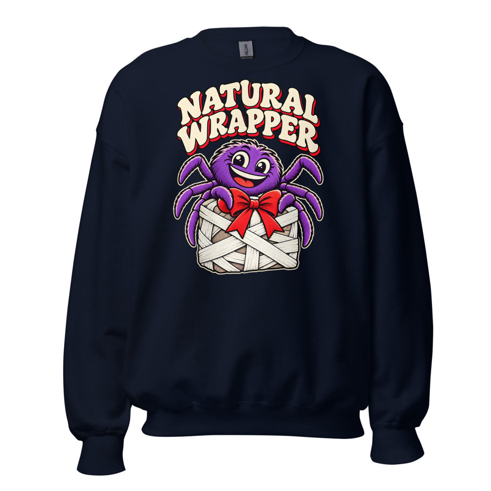 Gift Wrap Specialist Spider funny Christmas sweatshirt in Navy