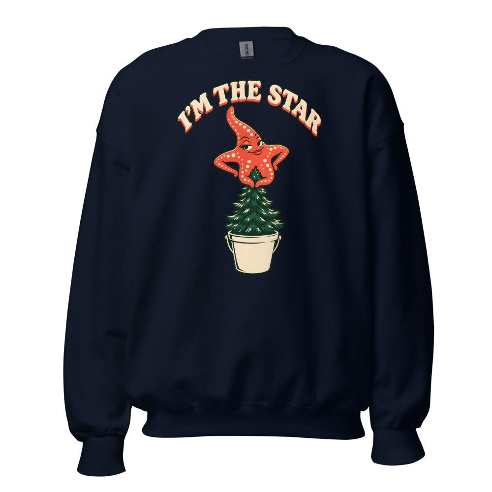 I'm The Star Starfish funny Christmas sweatshirt in Navy
