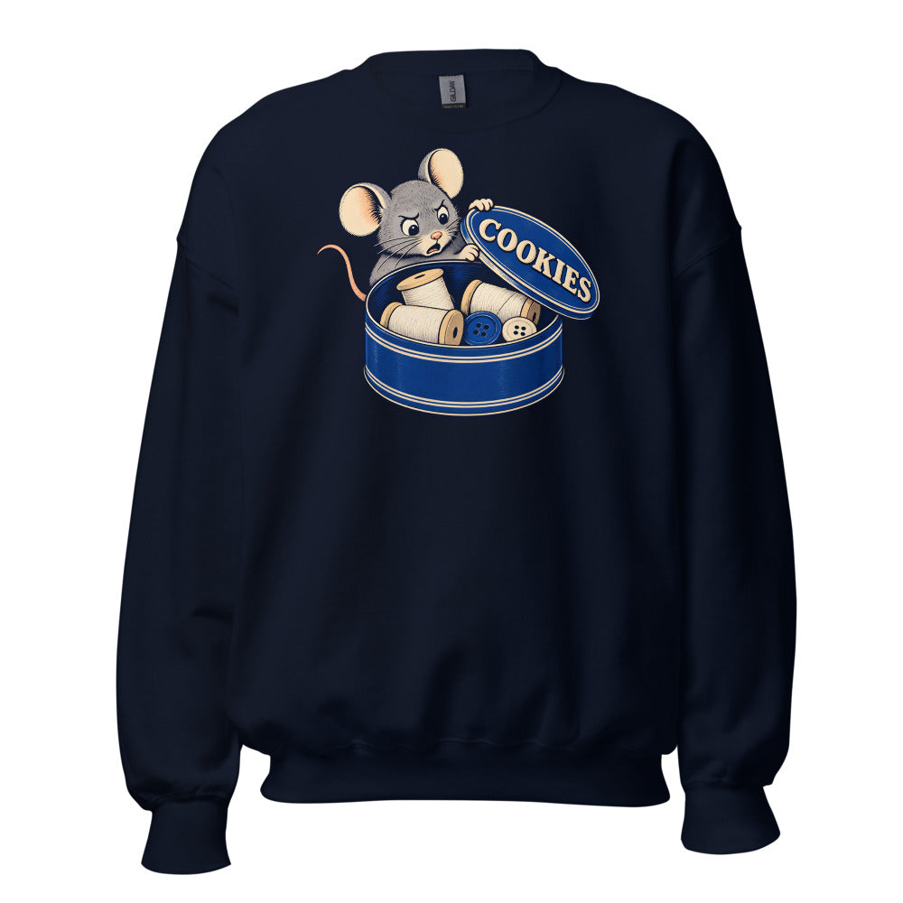 Not Cookies Mouse funny Christmas sweatshirt in Navy