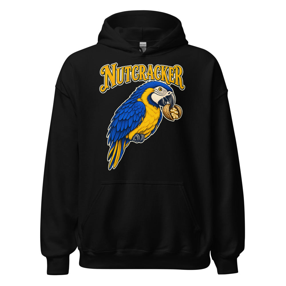 Nutcracker Macaw funny Christmas hoodie in Black