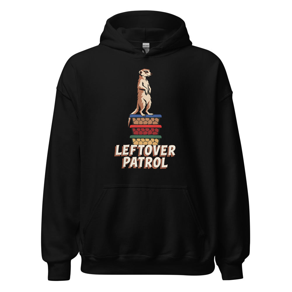 Leftover Patrol Meerkat funny Thanksgiving hoodie in Black